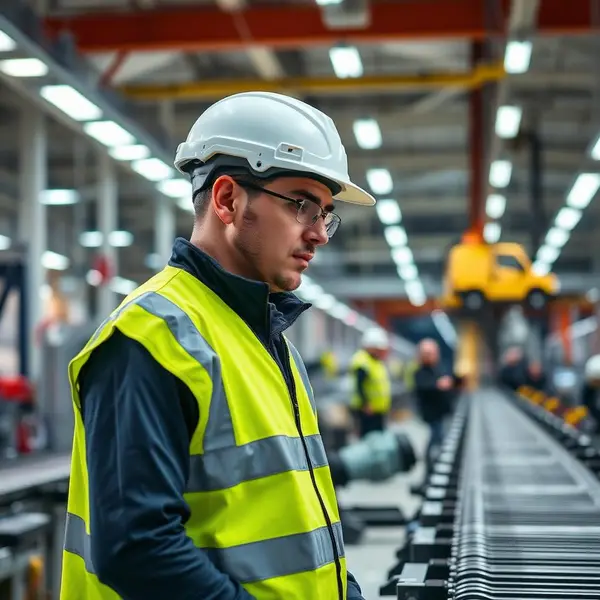 Pracownik produkcji Personnel Service przy linii montażowej